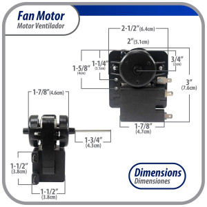 Appli Parts APFM-1638 Motor Ventilador para evaporadores de refrigeradoras 110 V, 60 Hz, 0.12 A, 7.5 W, 2500 rpm, CCW Giro contrario a las agujas del reloj, eje 4.3 cm Sirve 200D2940P005, 200D2940P011, P009, WR01F01638  Appli Parts APFM-1638 Motor Ventilador para evaporadores de refrigeradoras 110 V, 60 Hz, 0.12 A, 7.5 W, 2500 rpm, CCW Giro contrario a las agujas del reloj, eje 4.3 cm Sirve 200D2940P005, 200D2940P011, P009, WR01F01638