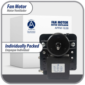 Appli Parts APFM-1638 Motor Ventilador para evaporadores de refrigeradoras 110 V, 60 Hz, 0.12 A, 7.5 W, 2500 rpm, CCW Giro contrario a las agujas del reloj, eje 4.3 cm Sirve 200D2940P005, 200D2940P011, P009, WR01F01638  Appli Parts APFM-1638 Motor Ventilador para evaporadores de refrigeradoras 110 V, 60 Hz, 0.12 A, 7.5 W, 2500 rpm, CCW Giro contrario a las agujas del reloj, eje 4.3 cm Sirve 200D2940P005, 200D2940P011, P009, WR01F01638