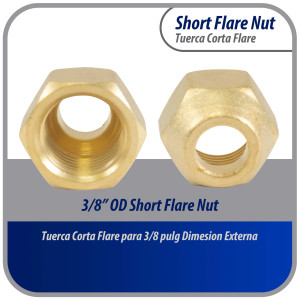 Appli Parts APFN-38 Copa tuerca cortas de laton de 3/8 de diametro exterior flare para usar con tuberias de cobre, laton, aluminio o acero en aplicaciones de plomeria y climatizacion de lineas de gas Appli Parts APFN-38 Copa tuerca cortas de laton de 3/8 de diametro exterior flare para usar con tuberias de cobre, laton, aluminio o acero en aplicaciones de plomeria y climatizacion de lineas de gas