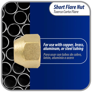 Appli Parts APFN-38 Copa tuerca cortas de laton de 3/8 de diametro exterior flare para usar con tuberias de cobre, laton, aluminio o acero en aplicaciones de plomeria y climatizacion de lineas de gas Appli Parts APFN-38 Copa tuerca cortas de laton de 3/8 de diametro exterior flare para usar con tuberias de cobre, laton, aluminio o acero en aplicaciones de plomeria y climatizacion de lineas de gas