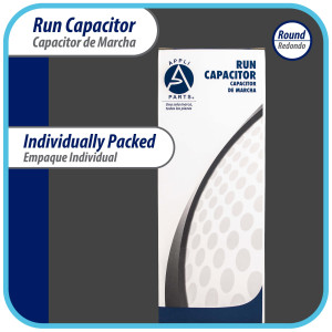 Appli Parts Condensador Capacitor de Marcha 70 Mfd uF (microfaradios) 250VAC CBB60 Cuerpo plastico para bombas de agua y otras aplicaciones Redondo UL E476928 CON-70-250-P