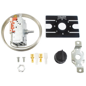 Appli Parts Termostato de refrigeracion para neveras, congeladores, exhibidores frios SPST Entrada fria -17.5 C Corte frio -24 C Corte Caliente -10 C Capilar 1200 mm remplaza K50P-1126 APRT-1126 Appli Parts Termostato de refrigeracion para neveras, congeladores, exhibidores frios SPST Entrada fria -17.5 C Corte frio -24 C Corte Caliente -10 C Capilar 1200 mm remplaza K50P-1126 APRT-1126
