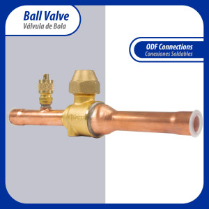 Appli Parts APBV-012 Valvula de Cierre 1/2 pulg tipo Bola de conexion soldable con puerto de servicio SAE de 1/4 de pulg presion maxima de trabajo 610 psi temperaturas de -30 C a 120 C longitud total 165 mm Appli Parts APBV-012 Valvula de Cierre 1/2 pulg tipo Bola de conexion soldable con puerto de servicio SAE de 1/4 de pulg presion maxima de trabajo 610 psi temperaturas de -30 C a 120 C longitud total 165 mm