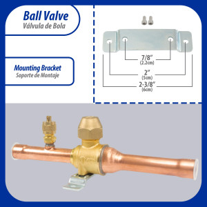 Appli Parts APBV-012 Valvula de Cierre 1/2 pulg tipo Bola de conexion soldable con puerto de servicio SAE de 1/4 de pulg presion maxima de trabajo 610 psi temperaturas de -30 C a 120 C longitud total 165 mm Appli Parts APBV-012 Valvula de Cierre 1/2 pulg tipo Bola de conexion soldable con puerto de servicio SAE de 1/4 de pulg presion maxima de trabajo 610 psi temperaturas de -30 C a 120 C longitud total 165 mm