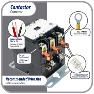 Appli Parts APAC-330120 Contactor 3 Polos 30A 120V Bobina Repuesto para Compresores de CA y Aplicaciones Electricas Certificacion UL E476929 de Trabajo Pesado