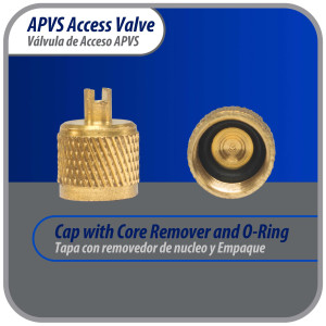 Appli Parts Valvula de acceso de 1/4 SAE x 1/4 pulg OD x con vastago de cobre de 5cm de largo con nucleo y tapa de laton con removedor de nucleo y empacadura APVS-14142 Appli Parts Valvula de acceso de 1/4 SAE x 1/4 pulg OD x con vastago de cobre de 5cm de largo con nucleo y tapa de laton con removedor de nucleo y empacadura APVS-14142