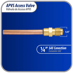 Appli Parts Valvula de acceso de 1/4 SAE x 1/4 pulg OD x con vastago de cobre de 5cm de largo con nucleo y tapa de laton con removedor de nucleo y empacadura APVS-14142 Appli Parts Valvula de acceso de 1/4 SAE x 1/4 pulg OD x con vastago de cobre de 5cm de largo con nucleo y tapa de laton con removedor de nucleo y empacadura APVS-14142