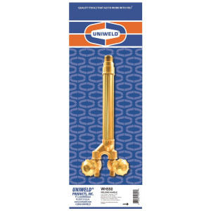 Uniweld WH550 Mango para Equipo de Soldar 8.5 pulg Largo, Conexion de Manguera Tipo A, 3/8 pulg -24 LH, Fuel Gas Uniweld WH550 Mango para Equipo de Soldar 8.5 pulg Largo, Conexion de Manguera Tipo A, 3/8 pulg -24 LH, Fuel Gas