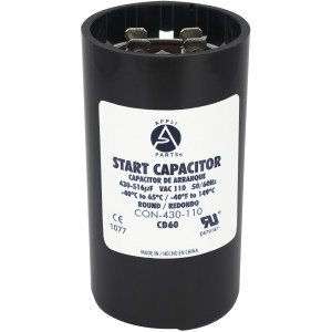 Appli Parts Condensador Capacitor Arranque 430-516 Mfd (microfaradios) uF 110-125 VAC remplazo universal para motores electricos de distintas aplicaciones 4.6cm Diametro 8.6cm Alto CON-400-110
 Appli Parts Condensador Capacitor Arranque 430-516 Mfd (microfaradios) uF 110-125 VAC remplazo universal para motores electricos de distintas aplicaciones 4.6cm Diametro 8.6cm Alto CON-400-110