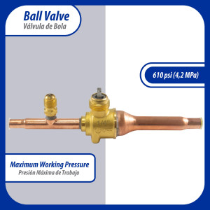 Appli Parts APBV-014 Valvula de Cierre 1/4 pulg tipo Bola de conexion soldable con puerto de servicio SAE de 1/4 de pulg presion maxima de trabajo 610 psi temperaturas de -30 C a 120 C longitud total 165.5 mm Appli Parts APBV-014 Valvula de Cierre 1/4 pulg tipo Bola de conexion soldable con puerto de servicio SAE de 1/4 de pulg presion maxima de trabajo 610 psi temperaturas de -30 C a 120 C longitud total 165.5 mm