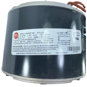 US Motors 6851-0850 1/15 HP Motor para Fan Coil 1.100 rpm, 6 polos, 2 ejes, 3 velocidades, 5.6 diametro, CCW, 220 V, 60 Hz, 1 ph, Capacitor 5 mfd 370 VAC US Motors 6851-0850 1/15 HP Motor para Fan Coil 1.100 rpm, 6 polos, 2 ejes, 3 velocidades, 5.6 diametro, CCW, 220 V, 60 Hz, 1 ph, Capacitor 5 mfd 370 VAC