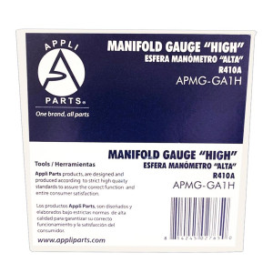 Appli Parts APMG-GA1H Esfera Alta R410 para Manometro 1/4 pulg SAE, Escala Dual Presion Kpa/psi, Escala Dual Temperatura Fahrenheit/Centigrados Appli Parts APMG-GA1H Esfera Alta R410 para Manometro 1/4 pulg SAE, Escala Dual Presion Kpa/psi, Escala Dual Temperatura Fahrenheit/Centigrados