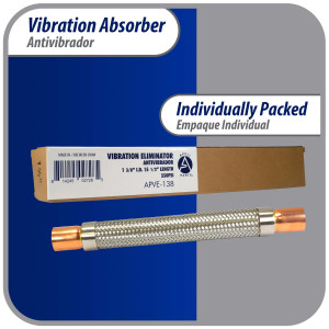 Appli Parts APVE-138 Antivibrador 1-3/8 pulg Soldable Eliminador de Vibracion 37cm Largo 500psi presion maxima de trabajo y 3.265psi presion de rotura Appli Parts APVE-138 Antivibrador 1-3/8 pulg Soldable Eliminador de Vibracion 37cm Largo 500psi presion maxima de trabajo y 3.265psi presion de rotura