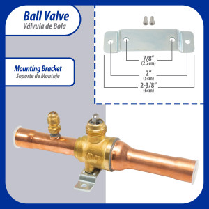 Appli Parts APBV-058 Valvula de Cierre 5/8 pulg tipo Bola de conexion soldable con puerto de servicio SAE de 1/4 de pulg presion maxima de trabajo 610 psi temperaturas de -30 C a 120 C longitud total 165 mm Appli Parts APBV-058 Valvula de Cierre 5/8 pulg tipo Bola de conexion soldable con puerto de servicio SAE de 1/4 de pulg presion maxima de trabajo 610 psi temperaturas de -30 C a 120 C longitud total 165 mm