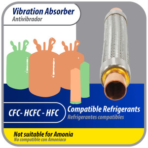 Appli Parts APVE-34 Antivibrador 3/4 pulg Soldable Eliminador de Vibracion 25cm Largo 450psi presion maxima de trabajo y 3.265psi presion de rotura Appli Parts APVE-34 Antivibrador 3/4 pulg Soldable Eliminador de Vibracion 25cm Largo 450psi presion maxima de trabajo y 3.265psi presion de rotura