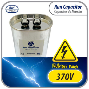 Appli Parts Condensador Capacitor de Marcha 50 Mfd uF (microfaradios) 370VAC CBB65 Universal Aire acondicionado y otras aplicaciones Ovalado UL E476928 cm Alto cm Ancho CON-50-370