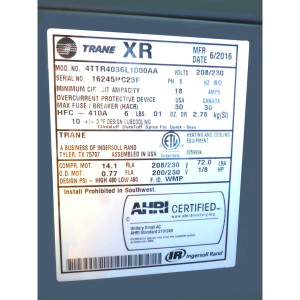 Unidad Cond. Descarga Vertical 36.000btu Xr14 Trane Seer15.5 R410 208-230v/60hz/1ph 4ttr4036l1 Unidad Cond. Descarga Vertical 36.000btu Xr14 Trane Seer15.5 R410 208-230v/60hz/1ph 4ttr4036l1