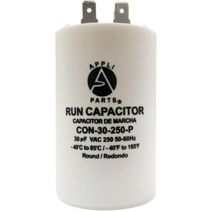 Appli Parts Condensador Capacitor de Marcha 30 Mfd uF (microfaradios) 250VAC CBB60 Cuerpo plastico para bombas de agua y otras aplicaciones Redondo UL E476928 8.5 cm Alto 4 cm Ancho CON-15-250-P Appli Parts Condensador Capacitor de Marcha 30 Mfd uF (microfaradios) 250VAC CBB60 Cuerpo plastico para bombas de agua y otras aplicaciones Redondo UL E476928 8.5 cm Alto 4 cm Ancho CON-15-250-P