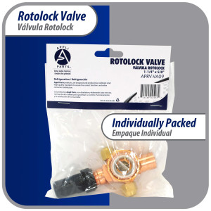 Appli Parts APRV-VA09 Valvula Rotolock V09 1-1/4 pulg x 5/8 pulg Soldable con puertos de acceso de 1/4 pulg Universal para sistemas de refrigeracion y aire acondicionado Appli Parts APRV-VA09 Valvula Rotolock V09 1-1/4 pulg x 5/8 pulg Soldable con puertos de acceso de 1/4 pulg Universal para sistemas de refrigeracion y aire acondicionado