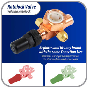 Appli Parts APRV-VA09 Valvula Rotolock V09 1-1/4 pulg x 5/8 pulg Soldable con puertos de acceso de 1/4 pulg Universal para sistemas de refrigeracion y aire acondicionado Appli Parts APRV-VA09 Valvula Rotolock V09 1-1/4 pulg x 5/8 pulg Soldable con puertos de acceso de 1/4 pulg Universal para sistemas de refrigeracion y aire acondicionado