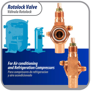 Appli Parts APRV-VA09 Valvula Rotolock V09 1-1/4 pulg x 5/8 pulg Soldable con puertos de acceso de 1/4 pulg Universal para sistemas de refrigeracion y aire acondicionado Appli Parts APRV-VA09 Valvula Rotolock V09 1-1/4 pulg x 5/8 pulg Soldable con puertos de acceso de 1/4 pulg Universal para sistemas de refrigeracion y aire acondicionado