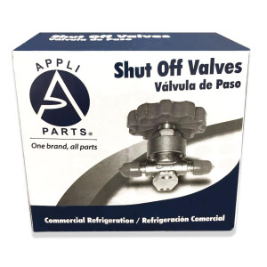 Appli Parts APSV-38 Valvula de Paso 3/8 pulg SAE Flare Rosca, para sistemas de refrigeracion, aire acondicionado y calefaccion, con cuerpo de bronce macizo