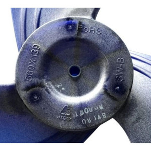 Aspa Axial para Aire Acondicionado Mini Split Unidad Externa Condensador ZL-560x139x12-3KN RoHS 201100300532, 12100105000084 560x139 Sirve: ecox