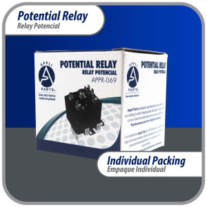 Appli Parts APPR-069 Relay Potencial 069, Voltaje de Bobina 332 V, Recogida Minima 180 V, Recogida Maxima 193 V, Caida Maxima 105 V, 50/60Hz Remplazo universal para unidades de refrigeracion y aire acondicionado Appli Parts APPR-069 Relay Potencial 069, Voltaje de Bobina 332 V, Recogida Minima 180 V, Recogida Maxima 193 V, Caida Maxima 105 V, 50/60Hz Remplazo universal para unidades de refrigeracion y aire acondicionado