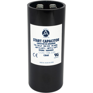 Appli Parts Condensador Capacitor Arranque 108-130 Mfd (microfaradios) uF 330 VAC remplazo universal para motores electricos de distintas aplicaciones 3.7cm Diametro 8.6cm Alto CON-108-330
 Appli Parts Condensador Capacitor Arranque 108-130 Mfd (microfaradios) uF 330 VAC remplazo universal para motores electricos de distintas aplicaciones 3.7cm Diametro 8.6cm Alto CON-108-330