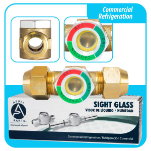 Appli Parts APSG-58A Visor de Liquido 5/8 pulg Flare e Indicador de Humedad con conexiones Rosca con cuerpo extraible para Sistemas de Refrigeracion y Aire Acondicionado compatible con refrigerantes CFC, HCFC, HFC Appli Parts APSG-58A Visor de Liquido 5/8 pulg Flare e Indicador de Humedad con conexiones Rosca con cuerpo extraible para Sistemas de Refrigeracion y Aire Acondicionado compatible con refrigerantes CFC, HCFC, HFC