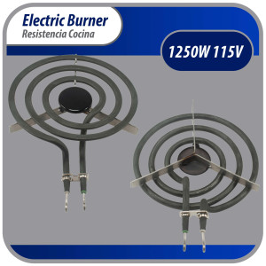 Appli Parts REC-136 Resistencia Cocina Estufa 3 Vueltas, 6 pulg, 110 V, Remplazo Universal SP111YA, TS3W6111, SU207, S36Y11-120V, TS3W6111PAC y otros
