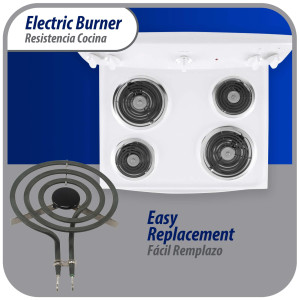 Appli Parts REC-136 Resistencia Cocina Estufa 3 Vueltas, 6 pulg, 110 V, Remplazo Universal SP111YA, TS3W6111, SU207, S36Y11-120V y otros  Appli Parts REC-136 Resistencia Cocina Estufa 3 Vueltas, 6 pulg, 110 V, Remplazo Universal SP111YA, TS3W6111, SU207, S36Y11-120V y otros