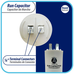 Appli Parts Condensador Capacitor de Marcha 15 Mfd uF (microfaradios) 250VAC CBB60 Cuerpo plastico para bombas de agua y otras aplicaciones Redondo UL E476928 7.5cm Alto 3.5cm Ancho CON-15-250-P