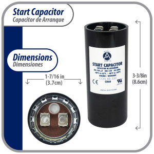 Appli Parts Condensador Capacitor Arranque 80-108 Mfd (microfaradios) uF 330 VAC remplazo universal para motores electricos de distintas aplicaciones 3.7cm Diametro 8.6cm Alto CON-88-330
 Appli Parts Condensador Capacitor Arranque 80-108 Mfd (microfaradios) uF 330 VAC remplazo universal para motores electricos de distintas aplicaciones 3.7cm Diametro 8.6cm Alto CON-88-330
