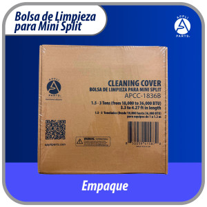 Appli Parts APCC-1836B Bolsa de Mantenimiento o Limpieza Mini Split de 1.5 - 3 Toneladas (18,000 a 36,000 Btu) equipos de 1 a 1.3 m, Impermeable, Manguera de 2.8 m para Drenaje, con Placa de Soporte.
