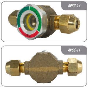 Appli Parts APSG-14A Visor de Liquido 1/4 pulg Flare e Indicador de Humedad con conexiones Rosca con cuerpo extraible para Sistemas de Refrigeracion y Aire Acondicionado compatible con refrigerantes CFC, HCFC, HFC Appli Parts APSG-14A Visor de Liquido 1/4 pulg Flare e Indicador de Humedad con conexiones Rosca con cuerpo extraible para Sistemas de Refrigeracion y Aire Acondicionado compatible con refrigerantes CFC, HCFC, HFC