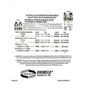 Uniweld MTT Lampara/Boquilla de Soldar Acetileno 1