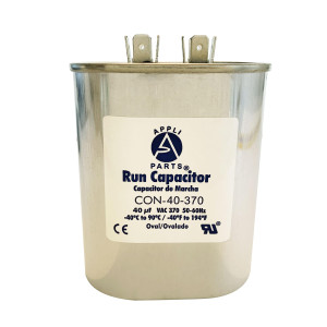 Appli Parts Condensador Capacitor de Marcha 40 Mfd uF (microfaradios) 370VAC CBB65 Universal Aire acondicionado y otras aplicaciones Ovalado UL E476928 7.1cm Ancho 4.5cm Prof 8.3cm Alto CON-40-370 Appli Parts Condensador Capacitor de Marcha 40 Mfd uF (microfaradios) 370VAC CBB65 Universal Aire acondicionado y otras aplicaciones Ovalado UL E476928 7.1cm Ancho 4.5cm Prof 8.3cm Alto CON-40-370