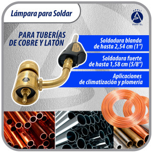 Appli Parts APHT-1S Soplete Boquilla de Soldar, Antorcha manual de un solo quemador con encendedor de arranque para soldadura fuerte con Mapp o punta giratoria de combustible de propano