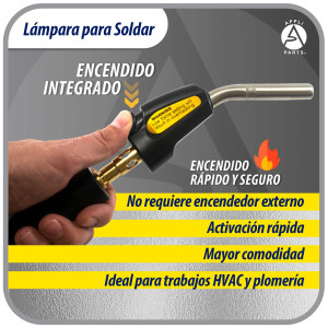 Appli Parts APHT-3SW Soplete Boquilla de Soldar, Antorcha, Lampara con manguera y encendedor para usar con Propano o Mapp en plomeria electricidad refrigeracion aire acondicionado y mas