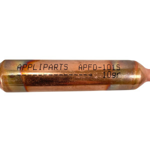 Appli Parts APFD-101S Filtro Secador de Cobre con conexion 1/4 x 1/4 pulg 10 gramos, para uso en sistema de refrigeracion y aire acondicionado Appli Parts APFD-101S Filtro Secador de Cobre con conexion 1/4 x 1/4 pulg 10 gramos, para uso en sistema de refrigeracion y aire acondicionado