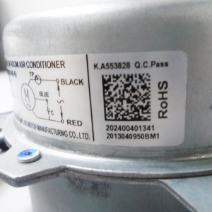 Motor Ventilador Unidad Externa  YDK30-6B(B)(YDK30-6B-6) YKT-30-6-1L 220-240V/1Ph/60Hz 30W 6p 0.365A Bcl LRA 0.44A 202400401341, 11002012002962 
