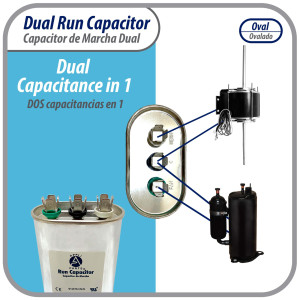 Appli Parts Condensador Capacitor de Marcha 40+5 Mfd uF (microfaradios) 370VAC CBB65 Universal Aire acondicionado y otras aplicaciones Ovalado UL E476928 7.1cm Ancho 4.5cm Prof 10.2cm Alto CON-40/5-370 Appli Parts Condensador Capacitor de Marcha 40+5 Mfd uF (microfaradios) 370VAC CBB65 Universal Aire acondicionado y otras aplicaciones Ovalado UL E476928 7.1cm Ancho 4.5cm Prof 10.2cm Alto CON-40/5-370
