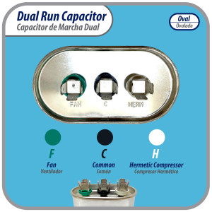 Appli Parts Condensador Capacitor de Marcha 40+5 Mfd uF (microfaradios) 370VAC CBB65 Universal Aire acondicionado y otras aplicaciones Ovalado UL E476928 7.1cm Ancho 4.5cm Prof 10.2cm Alto CON-40/5-370 Appli Parts Condensador Capacitor de Marcha 40+5 Mfd uF (microfaradios) 370VAC CBB65 Universal Aire acondicionado y otras aplicaciones Ovalado UL E476928 7.1cm Ancho 4.5cm Prof 10.2cm Alto CON-40/5-370