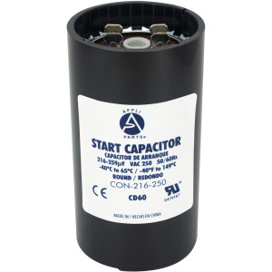 Appli Parts Condensador Capacitor Arranque 216-259 Mfd (microfaradios) uF 250 VAC remplazo universal para motores electricos de distintas aplicaciones 4.6cm Diametro 8.6cm Alto CON-216-250
 Appli Parts Condensador Capacitor Arranque 216-259 Mfd (microfaradios) uF 250 VAC remplazo universal para motores electricos de distintas aplicaciones 4.6cm Diametro 8.6cm Alto CON-216-250