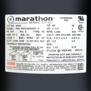 Motor Marathon Un Eje 1 1/2hp 1140 Rpm 230v/460v 3ph X503. Rolinera, 50/60hz Motor Marathon Un Eje 1 1/2hp 1140 Rpm 230v/460v 3ph X503. Rolinera, 50/60hz