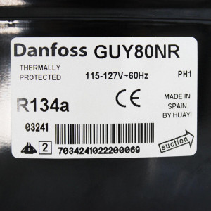 Danfoss GUY80NRB 1/4HP R134a Compresor Fraccionario de Refrigeracion LMBP 115/1/60 (V/Ph/Hz) 123B1303 125B1318 Danfoss GUY80NRB 1/4HP R134a Compresor Fraccionario de Refrigeracion LMBP 115/1/60 (V/Ph/Hz) 123B1303 125B1318
