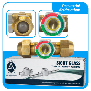 Appli Parts APSG-34A Visor de Liquido 3/4 pulg Flare e Indicador de Humedad con conexiones Rosca con cuerpo extraible para Sistemas de Refrigeracion y Aire Acondicionado compatible con refrigerantes CFC, HCFC, HFC Appli Parts APSG-34A Visor de Liquido 3/4 pulg Flare e Indicador de Humedad con conexiones Rosca con cuerpo extraible para Sistemas de Refrigeracion y Aire Acondicionado compatible con refrigerantes CFC, HCFC, HFC
