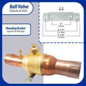 Appli Parts APBV-258 Valvula de Cierre 2-5/8 pulg tipo Bola de conexion soldable con puerto de servicio SAE de 1/4 de pulg presion maxima de trabajo 610 psi temperaturas de -30 C a 120 C longitud total 377 mm Appli Parts APBV-258 Valvula de Cierre 2-5/8 pulg tipo Bola de conexion soldable con puerto de servicio SAE de 1/4 de pulg presion maxima de trabajo 610 psi temperaturas de -30 C a 120 C longitud total 377 mm