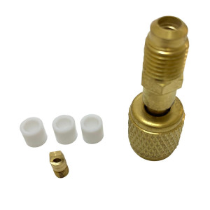 Appli Parts APMG-A3B36 Manometro R134,R22,R404,R410, Escala Presion psi, Escala Temperatura Fahrenheit, Cuerpo de Laton, Incluye adaptor 5/16 SAE a 1/4 SAE y Juego de Mangueras 90 cm 1/4 SAE Appli Parts APMG-A3B36 Manometro R134,R22,R404,R410, Escala Presion psi, Escala Temperatura Fahrenheit, Cuerpo de Laton, Incluye adaptor 5/16 SAE a 1/4 SAE y Juego de Mangueras 90 cm 1/4 SAE